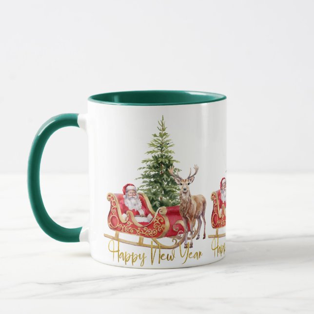 Santa Sleigh Weihnachtsfeiertage Tasse (Links)