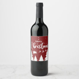 Santa Sleigh Wine Label - Individuelles Weihnachts Weinetikett