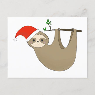 Santa sloth feiertagspostkarte