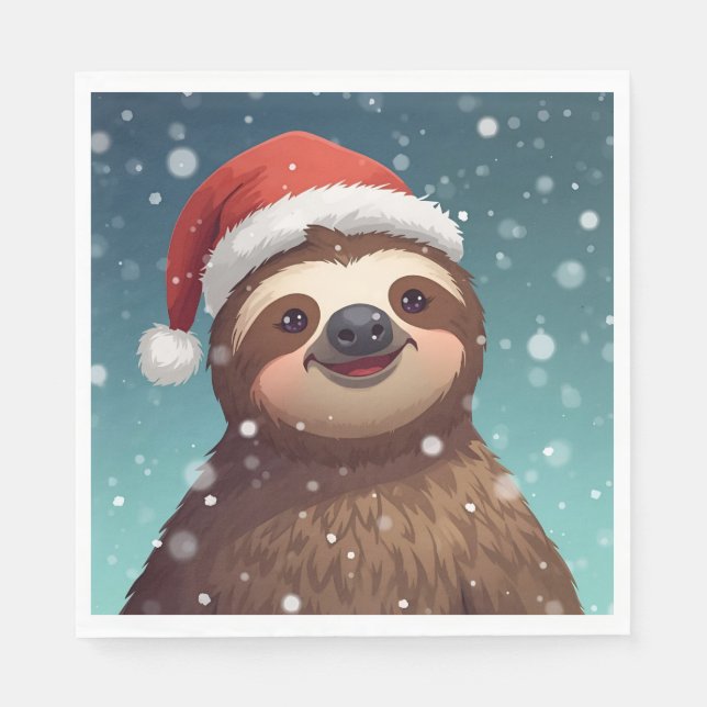Santa Sloth, Napkins Serviette (Vorderseite)