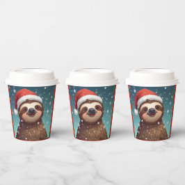 Santa Sloth, Paper Cups Pappbecher