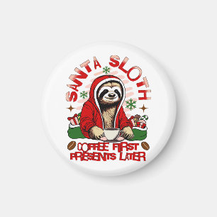 Santa Sloth Schlackenkaffee Magnet