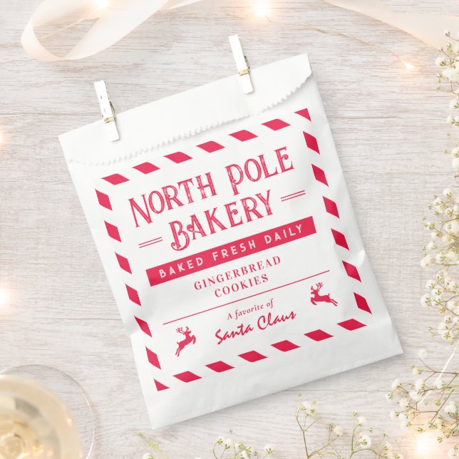 Santa Snack Personalisiertes Weihnachtsgebäck Gast Geschenktütchen (Ausgeschnitten)