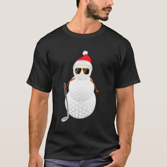 Santa Snow Golf Ball T-Shirt (Vorderseite)
