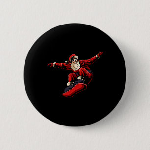 Santa Snowboarden Weihnachten Pajama Snowboard Spu Button