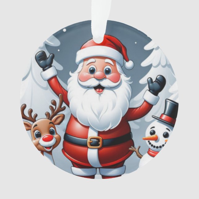 Santa, Snowman, and Ralph the Reindeer Holiday Orn (devant)