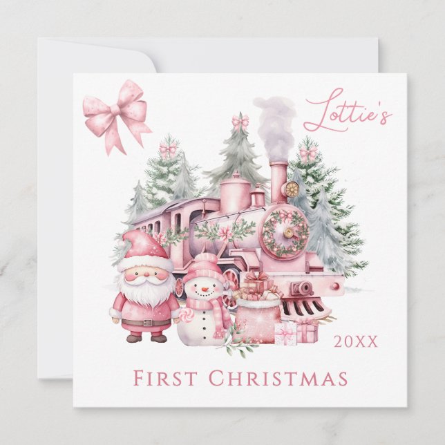 Santa Snowman Baby 1. Weihnachten Karte (Vorderseite)