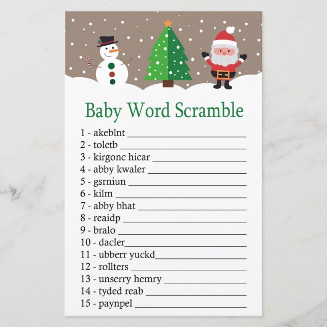 Santa, Snowman Baby Wortspiel (Vorderseite)