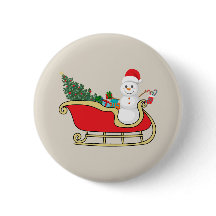 Santa snowman distributing gifts