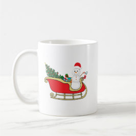 Santa snowman distributing gifts kaffeetasse