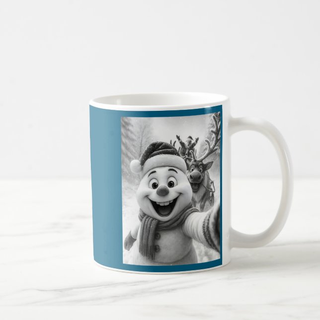 Santa Snowman Reindeer Taking A Selfie Photo Chris Kaffeetasse (Rechts)