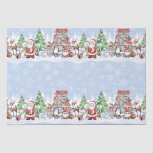Santa Snowman Reindeer Weihnachten Seidenpapier