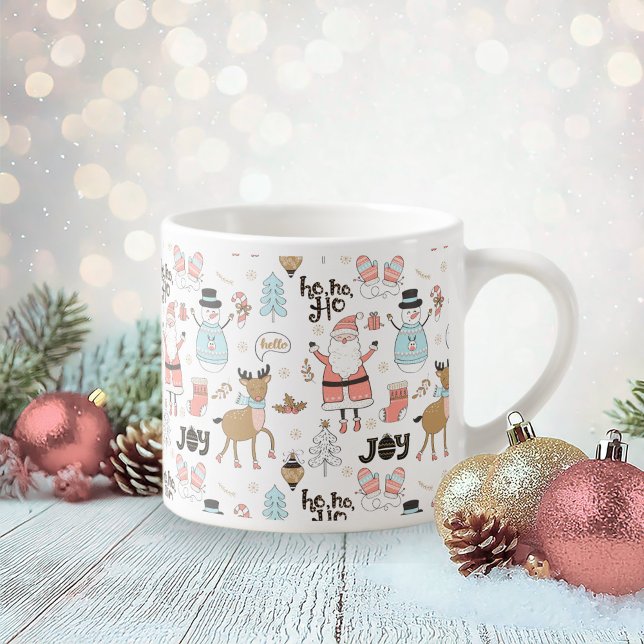 Santa, Snowman, Rentiermuster ID559 Espressotasse (Von Creator hochgeladen)