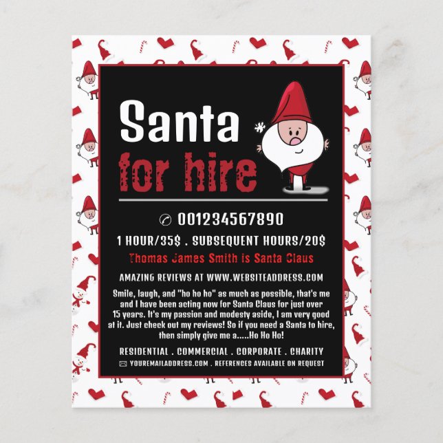 Santa & Snowman, Santa Claus Entertainer Advert Flyer (Vorne)
