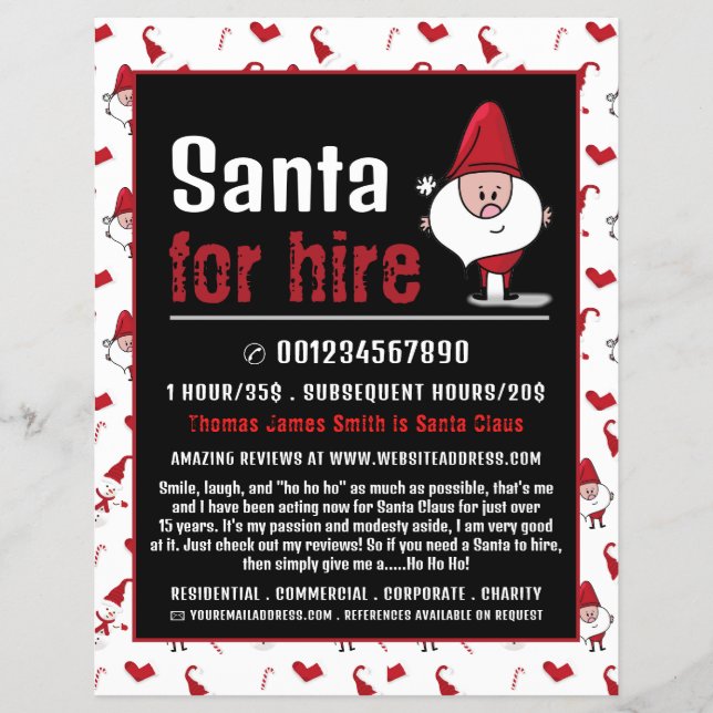 Santa & Snowman, Santa Claus Entertainer Advert Flyer (Vorne)