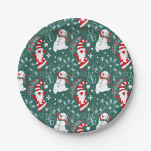 Santa Snowman Weihnachten Pappteller