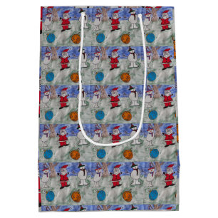 Santa & Snowmen-Geschenktasche Mittlere Geschenktüte