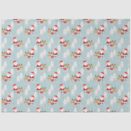 Santa, Snowmen, Rudolph und Presentext Seidenpapier