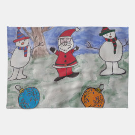 Santa & Snowmen Teetuch Geschirrtuch