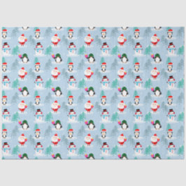 Santa, Snowmen und Geschenke Seidenpapier