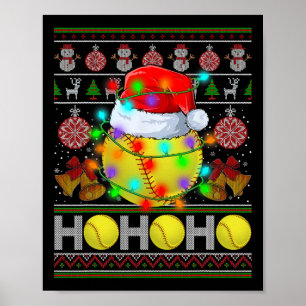 Santa Softll Ll Xmas Baum Lichter hässlicher Weihn Poster