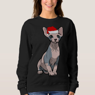 Santa Sphynx Cat Christmas Pajama Weihnachtsgesche Sweatshirt