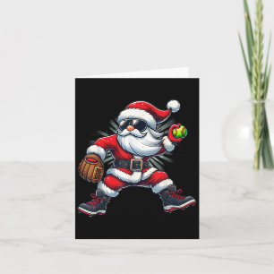 Santa spielen Softball als Tcher Jungs Kinder Teen Karte