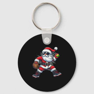 Santa spielen Softball als Tcher Jungs Kinder Teen Schlüsselanhänger