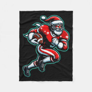 Santa spielt American Football Weihnachten Frauen Fleecedecke