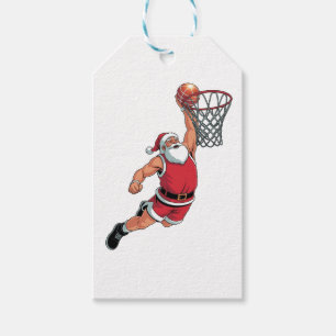 Santa spielt Basketball Weihnachten Sportliebhaber Geschenkanhänger