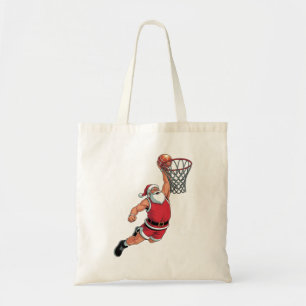Santa spielt Basketball Weihnachten Sportliebhaber Tragetasche