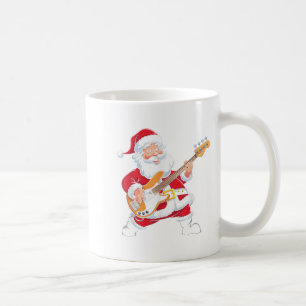 Santa spielt eine B-Gitarre Xmas Weihnachten Kaffeetasse