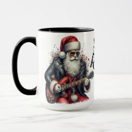 Santa spielt eine elektrische Gitarre Coffee Tasse