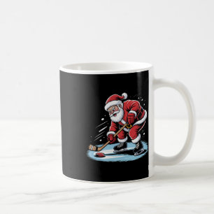 Santa spielt Eishockey Lustiges Weihnachten Winter Kaffeetasse