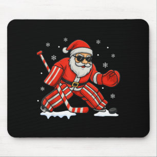 Santa spielt Eishockey-Torwart Weihnachten Mousepad