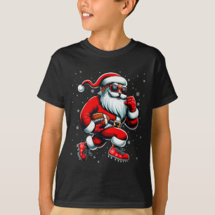 Santa spielt Fußball Männer Jungen Weihnachten Fuß T-Shirt