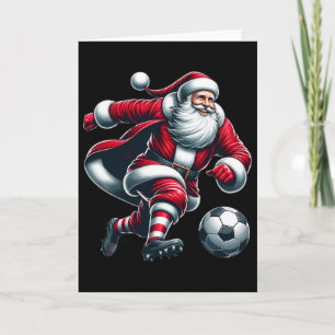 Santa spielt Fußball Sport Weihnachten Frauen Männ Karte