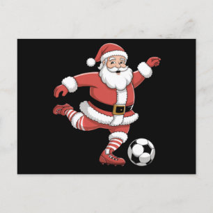 Santa spielt Fußball Weihnachten Sport Postkarte