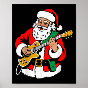 Santa spielt Gitarre Rock Xmas Vibes Lustiger Chri Poster