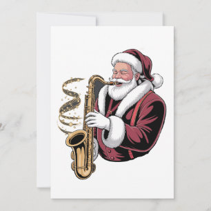 Santa spielt Saxophon Weihnachtsmusiker Saxophonis Ankündigung