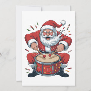 Santa spielt Schlagzeug Weihnachten Schlagzeuger X Dankeskarte