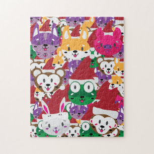 Santa Spike und Friends Animal Christmas Jigsaw!