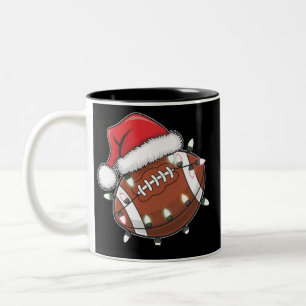 Santa Sport Weihnachten American Football Fan Zweifarbige Tasse