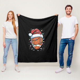 Santa Sport Weihnachten American Football Spieler Fleecedecke