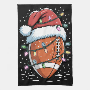 Santa Sport Weihnachten American Football Spieler  Geschirrtuch