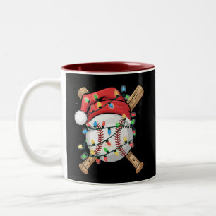 Santa Sport Weihnachts Baseball Spieler  Zweifarbige Tasse