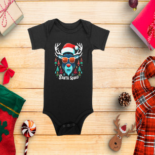 Santa Squad Cool Rentier mit Brille Baby Strampler