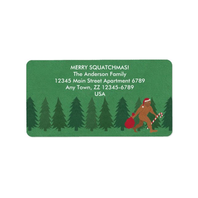 Santa Squatch Christmas Bigfoot Sasquatch Funny Adressaufkleber (Vorne)