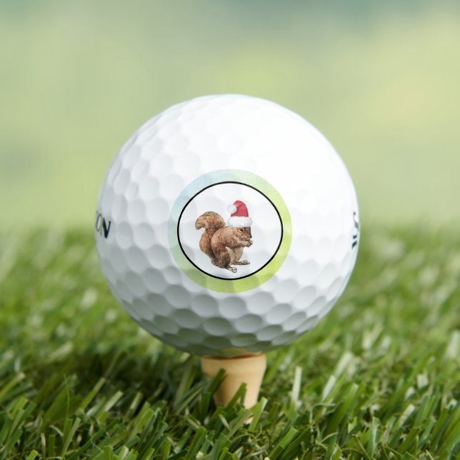 Santa Squirrel Humor Golfball (Insitu T-Shirt)