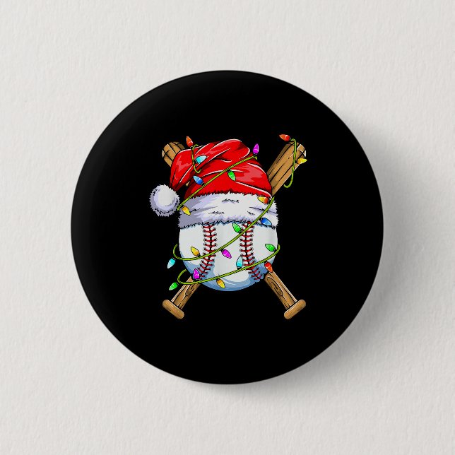 Santa Srts Design For Men Boys Christmas Baseball  Button (Vorderseite)